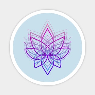 Purple and blue lace lotus mandala Magnet